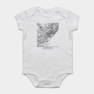 BARCELONA SPAIN BLACK CITY STREET MAP ART Baby Bodysuit